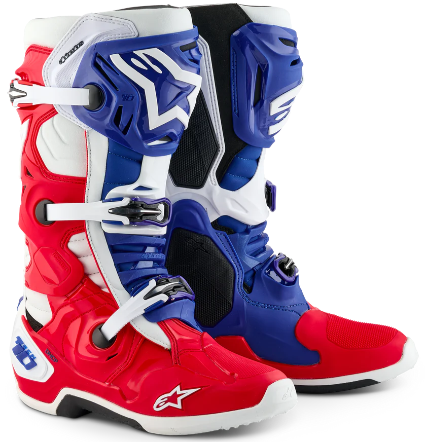 Alpinestars Tech 10 Boots Bright Red/ White/Blue
