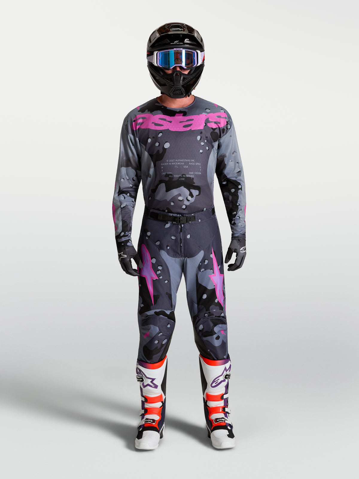 Alpinestars 2027 Racer Lone Pants Gray Camo Purple