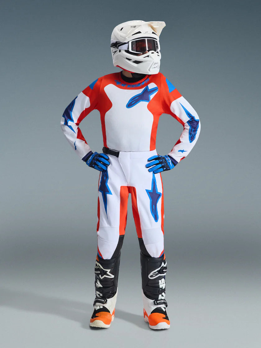 Alpinestars 2026 Youth Fluid Grid Jersey Orange/Ucla Blue