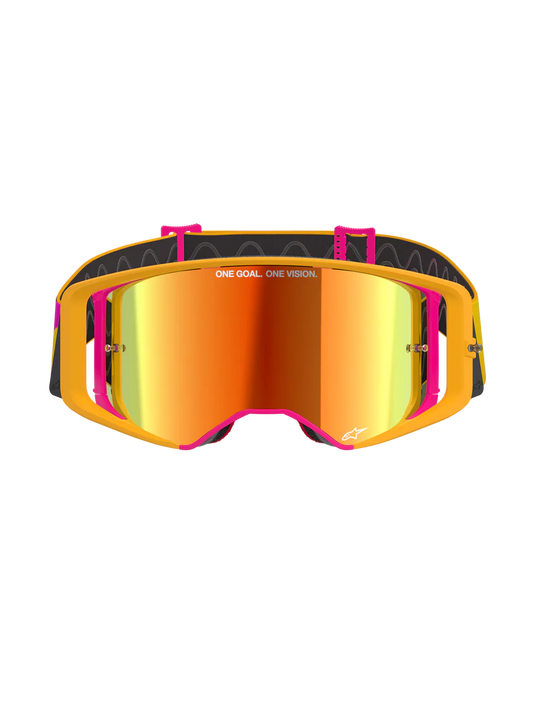 Alpinestars Supertech Corp Goggles Yellow/Pink Mirror Red