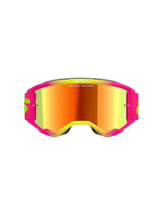 Alpinestars Vision 5 Wordmark Goggles Pink/Yellow Mirror Red