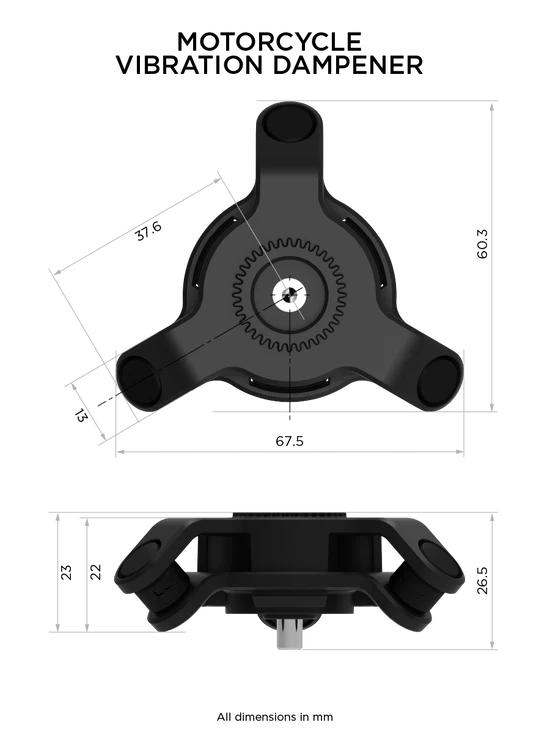 Quad Lock Motorcycle Vibration Dampener