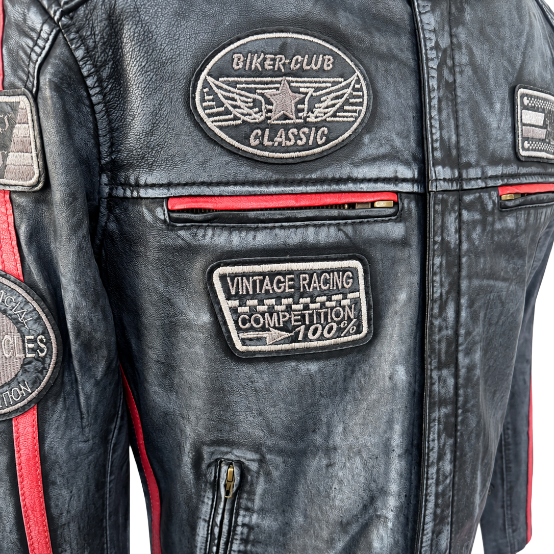 NEXO Café Racer Leather Jacket - Denim Wax