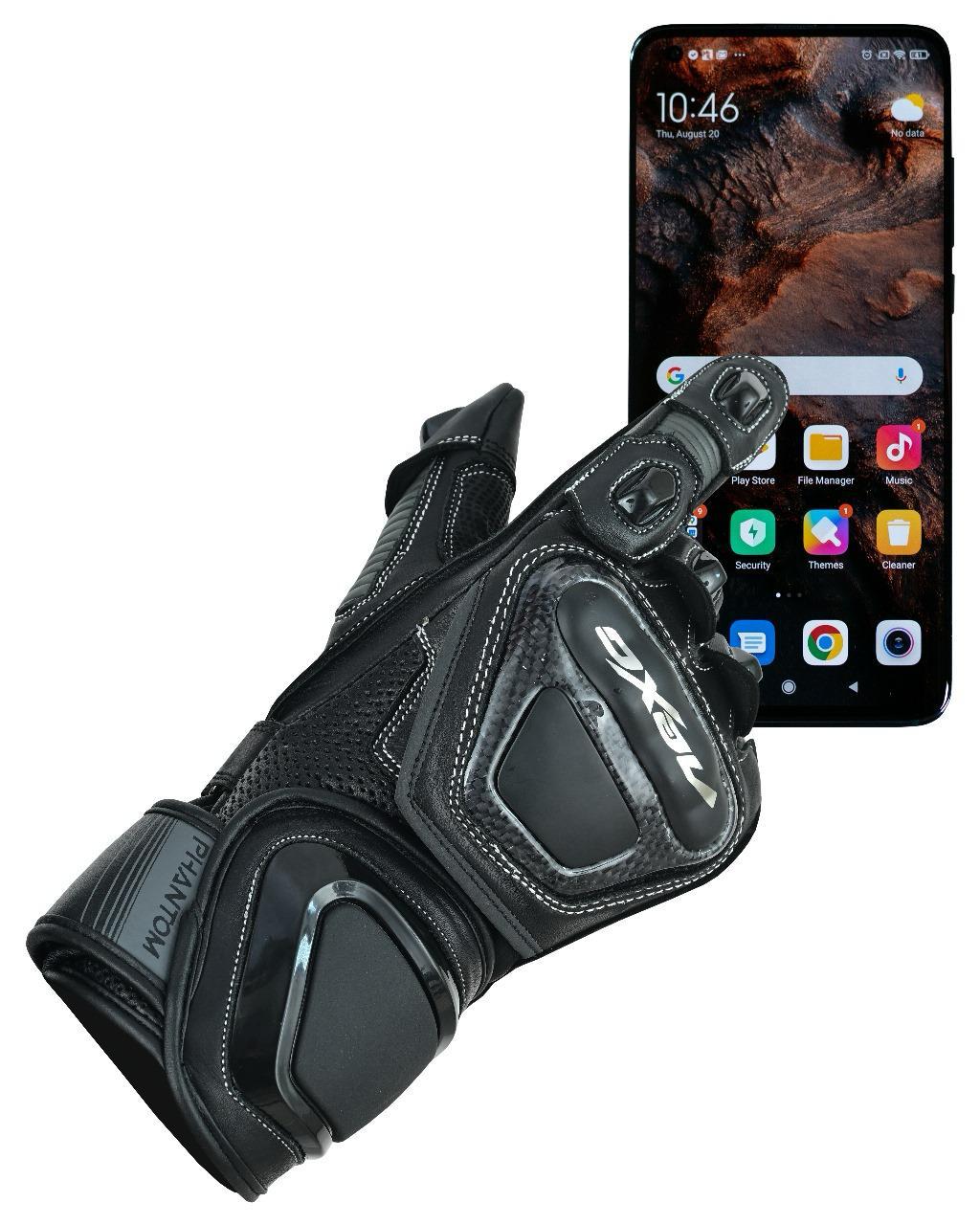NEXO PHANTOM RACING LEATHER GLOVE - BLACK GREY