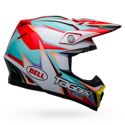 Bell Moto-9S Flex Tagger Edge White/Aqua ECE 22/06