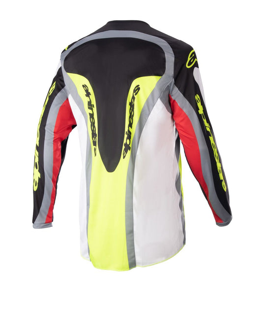 Alpinestars 2024 Fluid Agent Jersey Black/Mars Red/Yellow Fluo