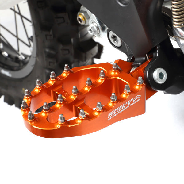 Zeta Alu Foot Pegs KTM SX - 15 Orange