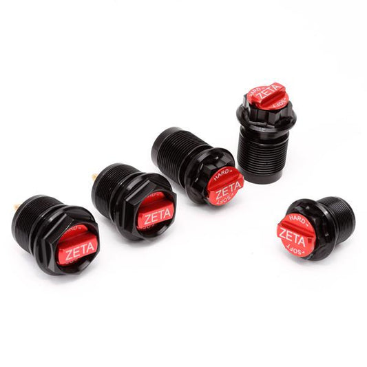 Zeta Front Fork Bottom Adjuster SHOWA AOS Black / Red 2PC