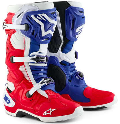 Alpinestars Tech 10 Boots Bright Red/ White/Blue