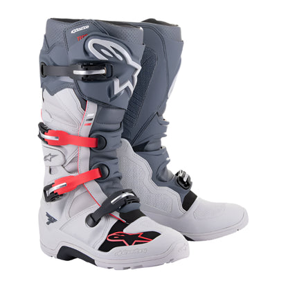 Alpinestars Tech 7 Enduro Boots Light Grey/Dark Grey/Red
