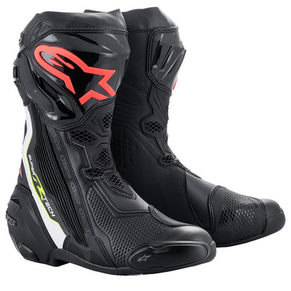 Alpinestars Supertech R Boots Black/Red Flou/White/Yellow Flou