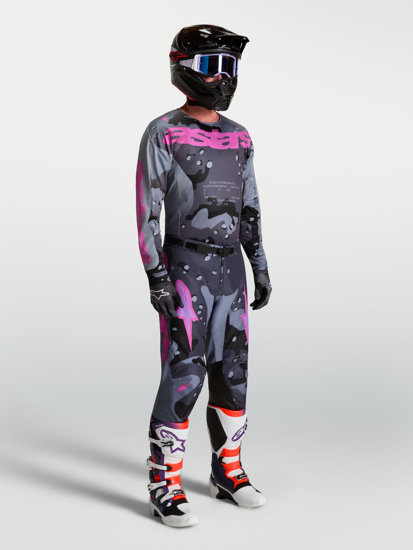 Alpinestars 2027 Racer Lone Pants Gray Camo Purple