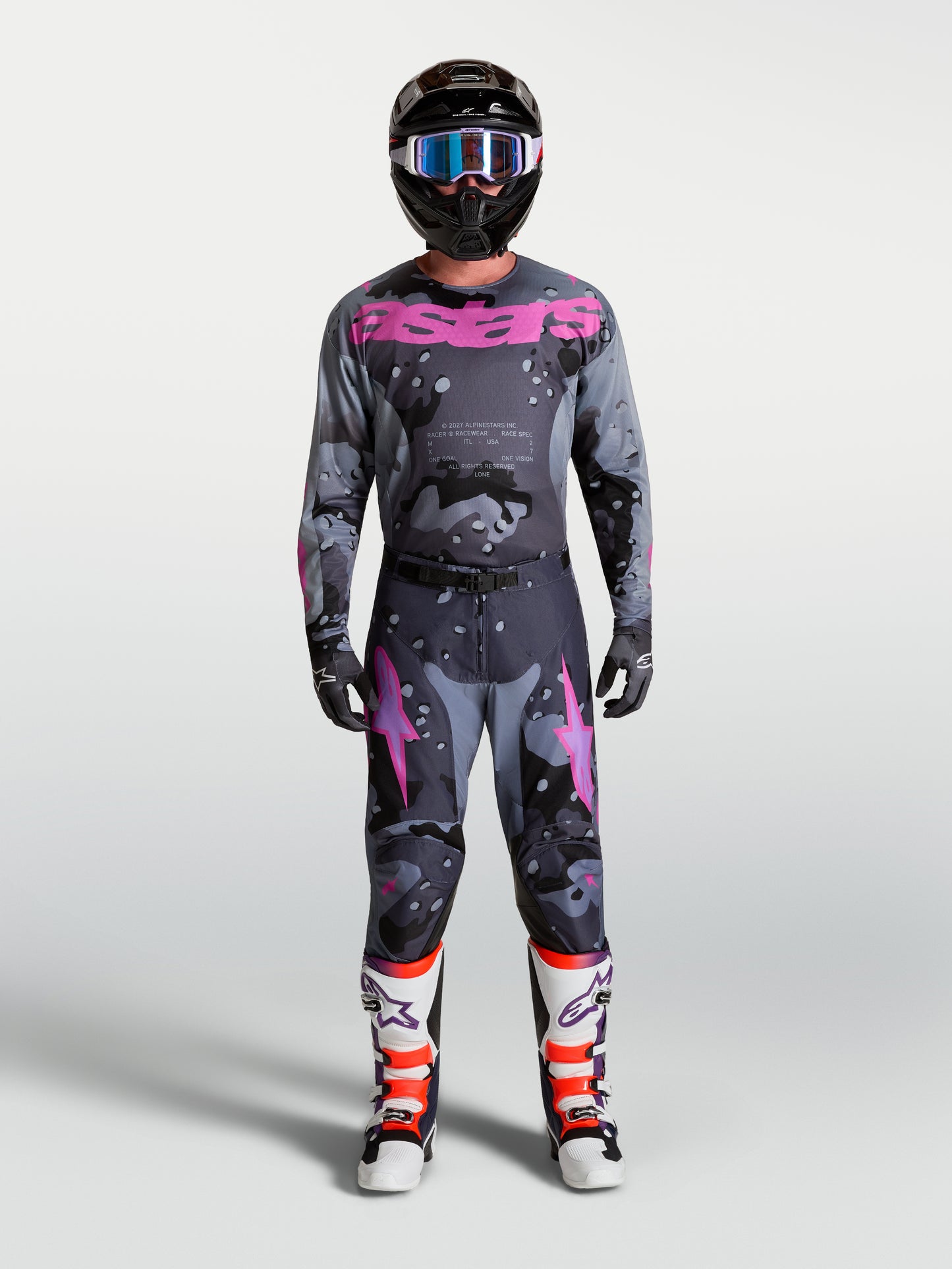 Alpinestars 2027 Racer Lone Pants Gray Camo Purple