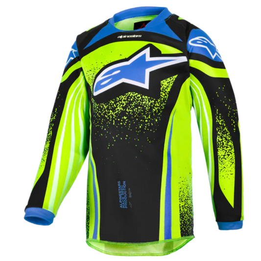 Alpinestars 2026 Kids Racer Nomur Jersey Dark Navy/Yellow Fluo/Blue