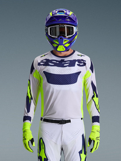 Alpinestars 2026 Racer Air Riway Jersey Light Gray/Yellow Fluo/Blue