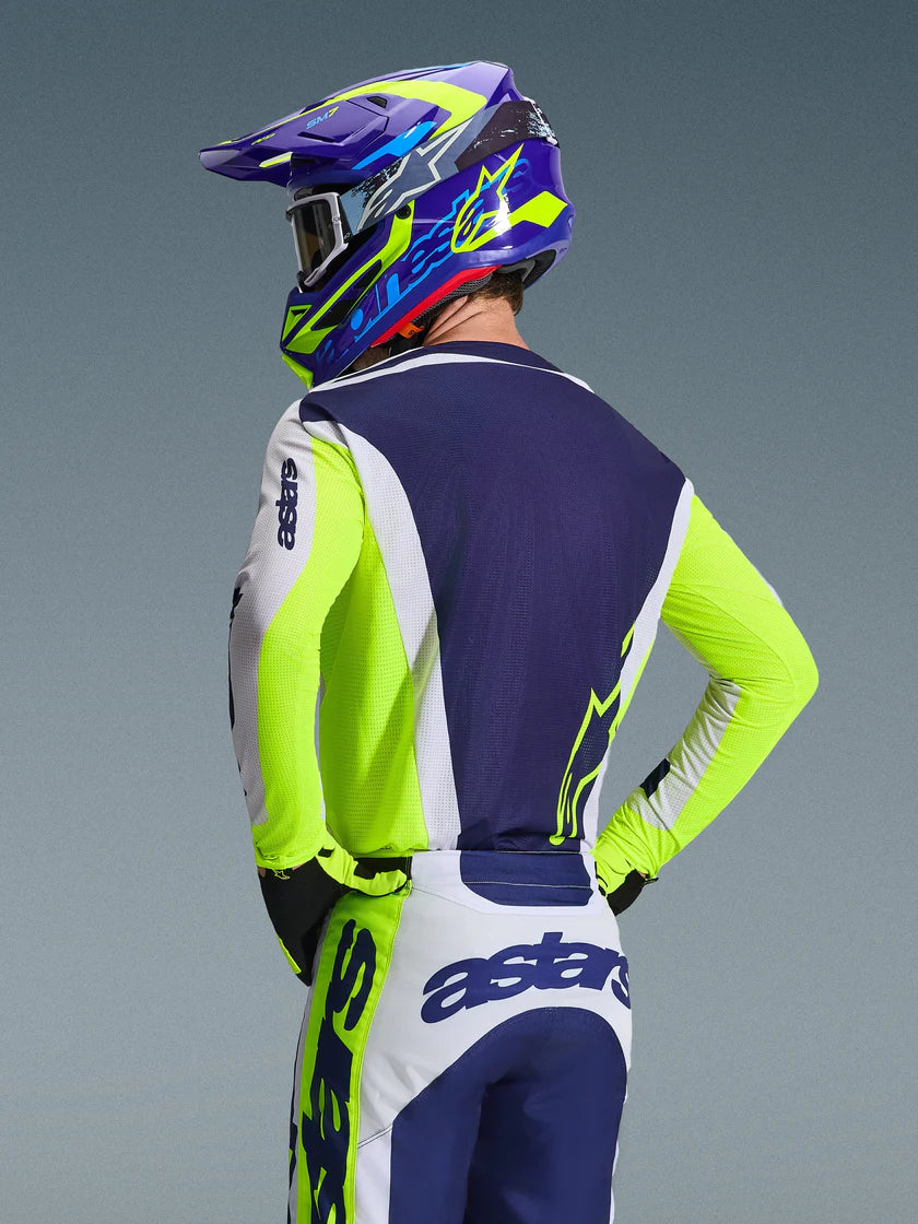 Alpinestars 2026 Racer Air Riway Jersey Light Gray/Yellow Fluo/Blue