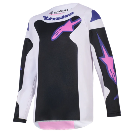 Alpinestars 2026 Youth Fluid Grid Jersey Black/Light Gray/Purple