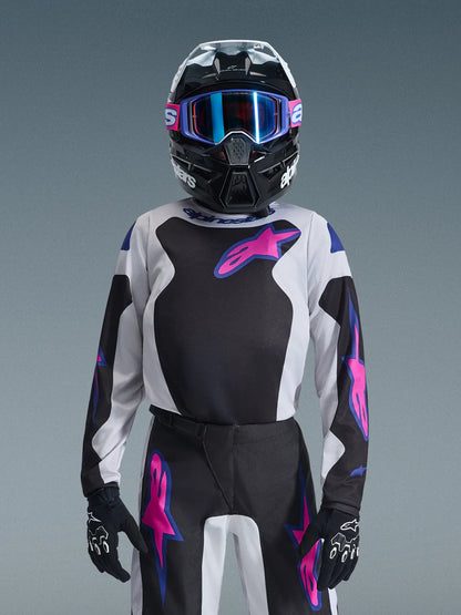 Alpinestars 2026 Youth Fluid Grid Jersey Black/Light Gray/Purple