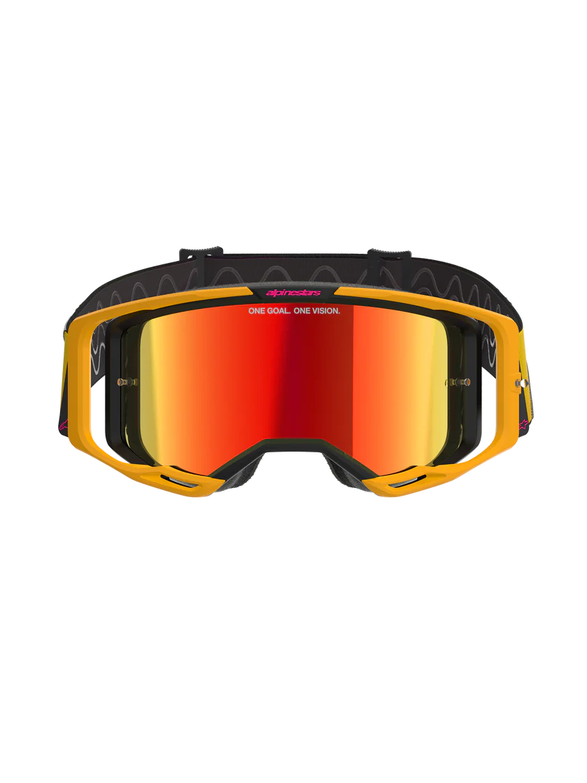 Alpinestars Vision 8 Corp Goggles Yellow/Pink Mirror Red