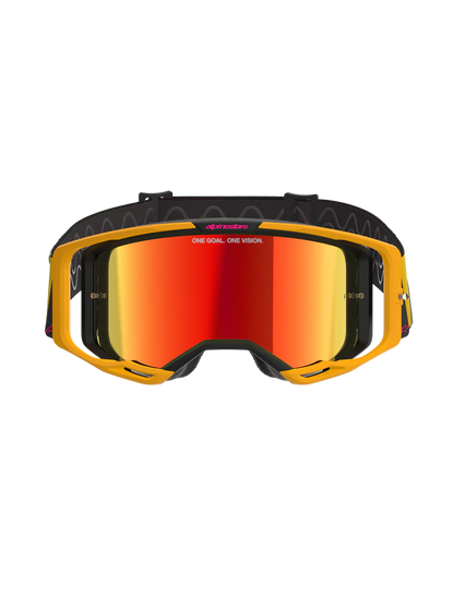 Alpinestars Vision 8 Corp Goggles Yellow/Pink Mirror Red
