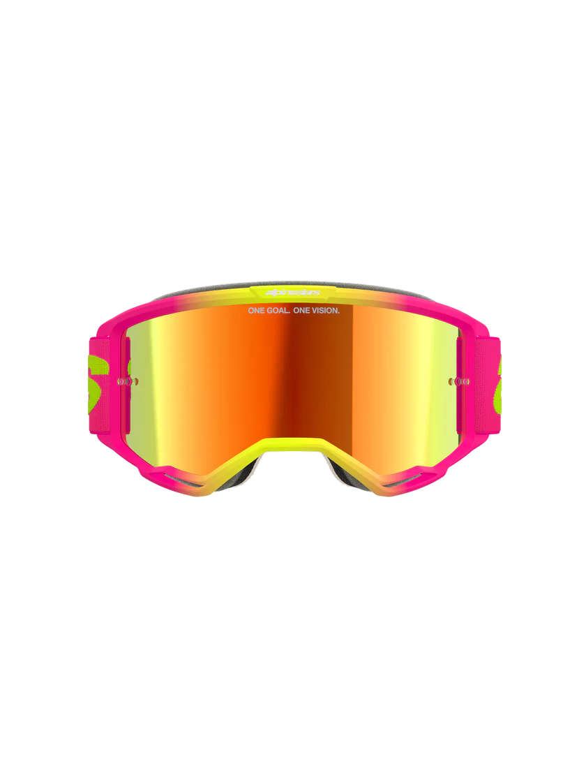 Alpinestars Vision 5 Wordmark Goggles Pink/Yellow Mirror Red