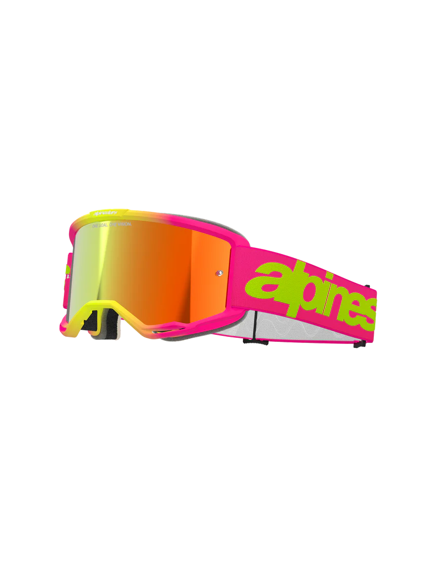 Alpinestars Vision 5 Wordmark Goggles Pink/Yellow Mirror Red