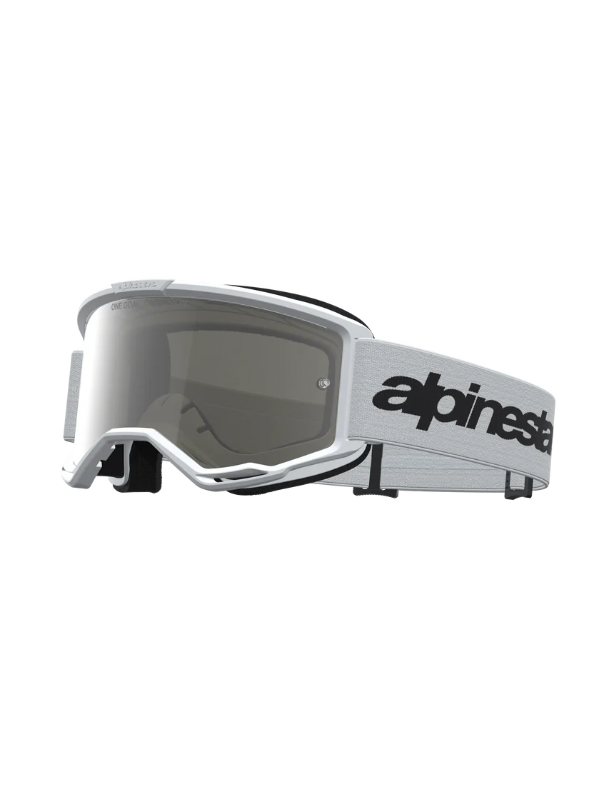 Alpinestars Vision 3 Wordmark Goggles White Black Mirror Silver