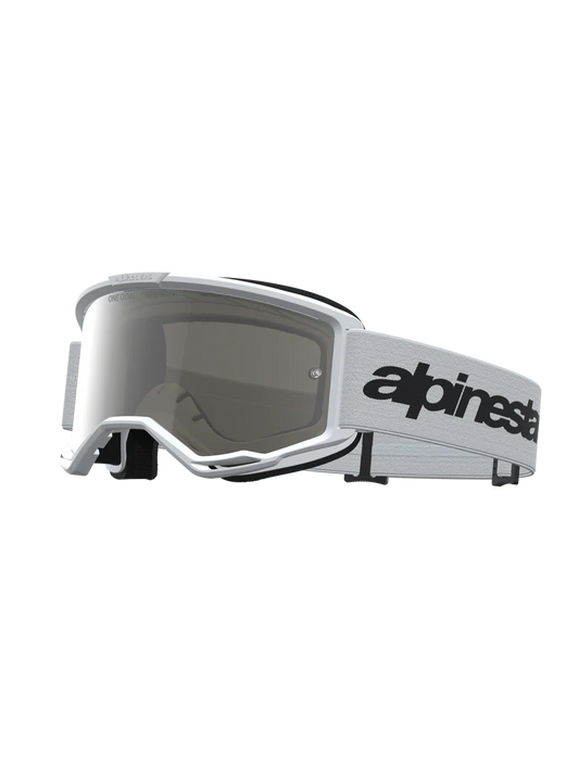 Alpinestars Vision 3 Wordmark Goggles White Black Mirror Silver