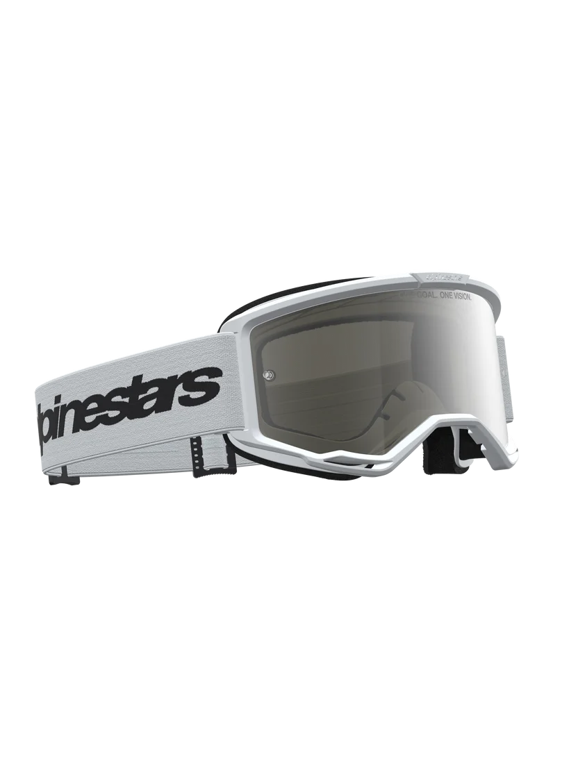 Alpinestars Vision 3 Wordmark Goggles White Black Mirror Silver