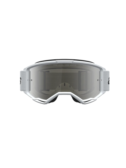 Alpinestars Vision 3 Wordmark Goggles White Black Mirror Silver