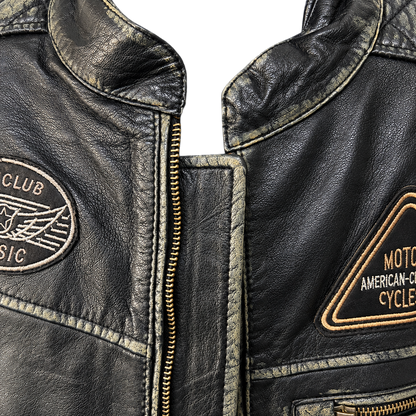 NEXO Café Racer Leather Jacket - Black