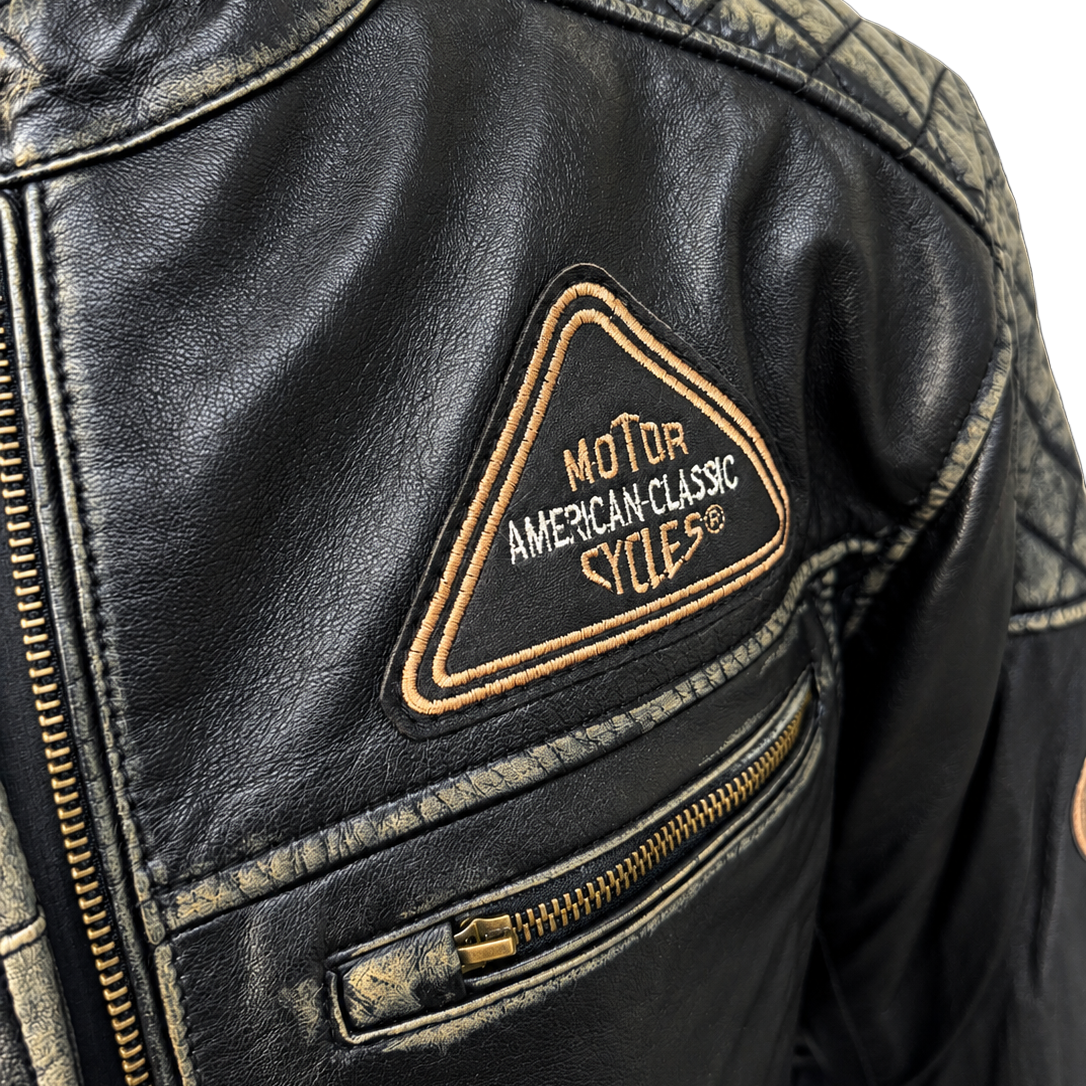 NEXO Café Racer Leather Jacket - Black