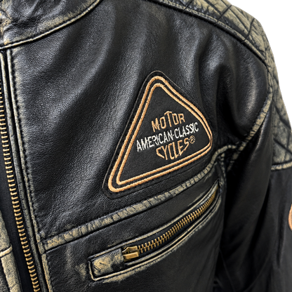 NEXO Café Racer Leather Jacket - Black