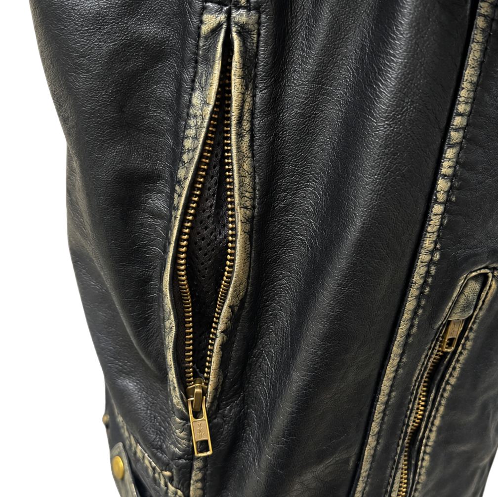 NEXO Café Racer Leather Jacket - Black