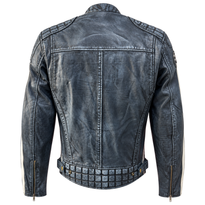 NEXO Café Racer Leather Jacket - Denim Wax