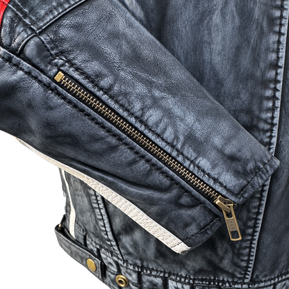 NEXO Café Racer Leather Jacket - Denim Wax