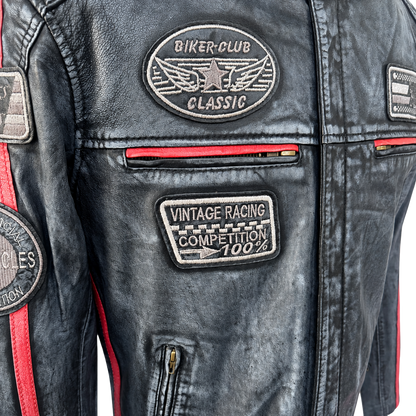 NEXO Café Racer Leather Jacket - Denim Wax