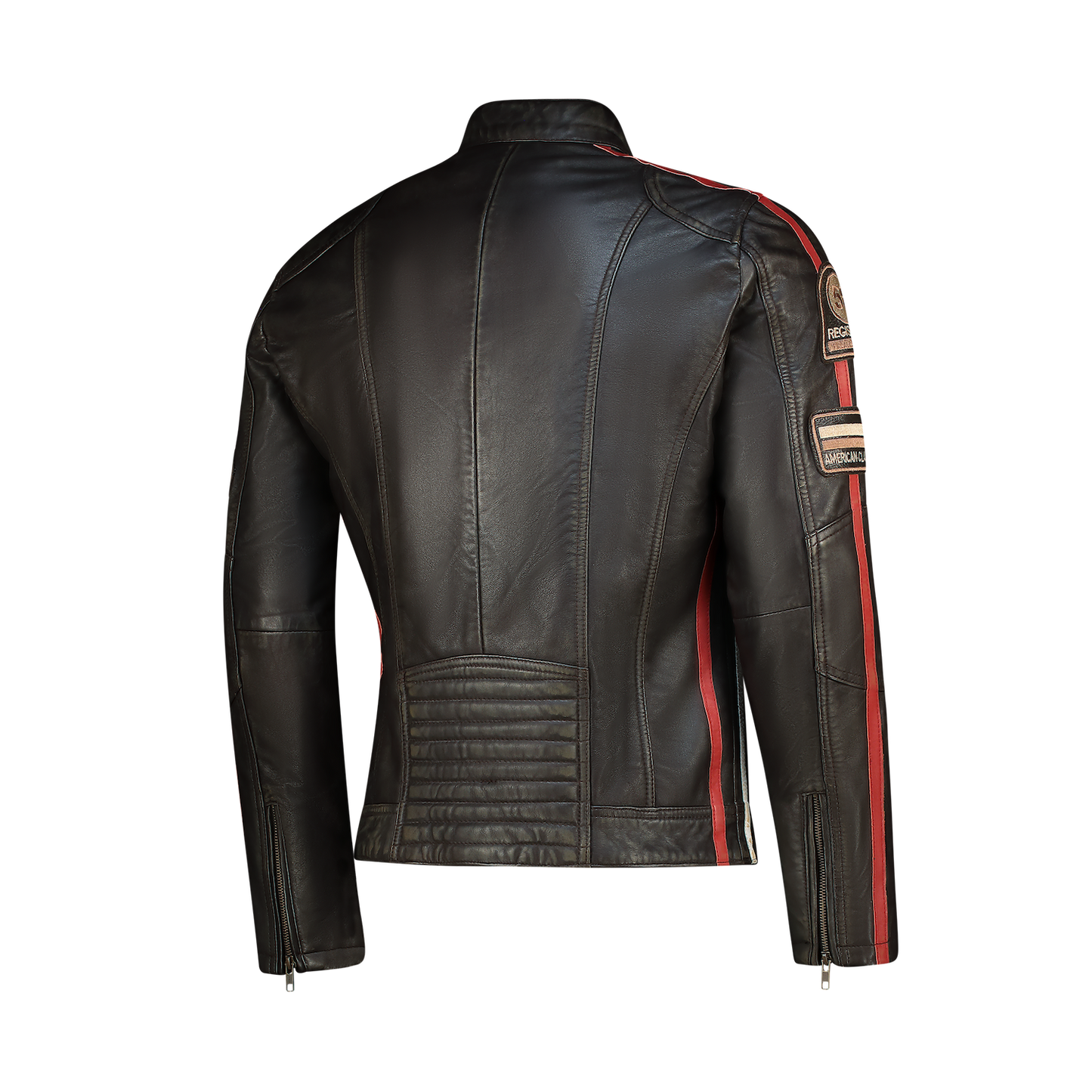 NEXO Café Racer Leather Jacket - Brown Wax
