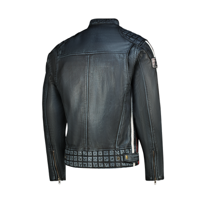 NEXO Café Racer Leather Jacket - Denim Wax