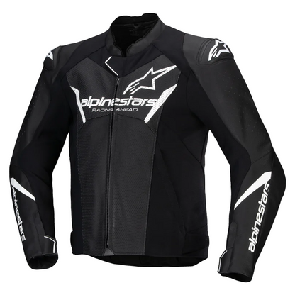 Alpinestars Faster V3 Leather Airflow Jacket Black/White