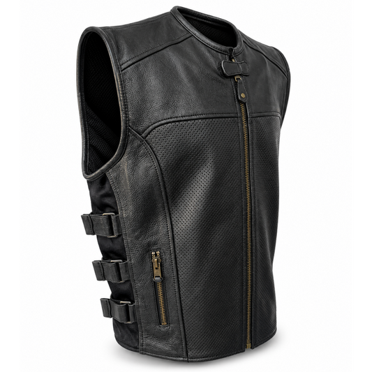 Nexo Sonic Perforated Leather Vest