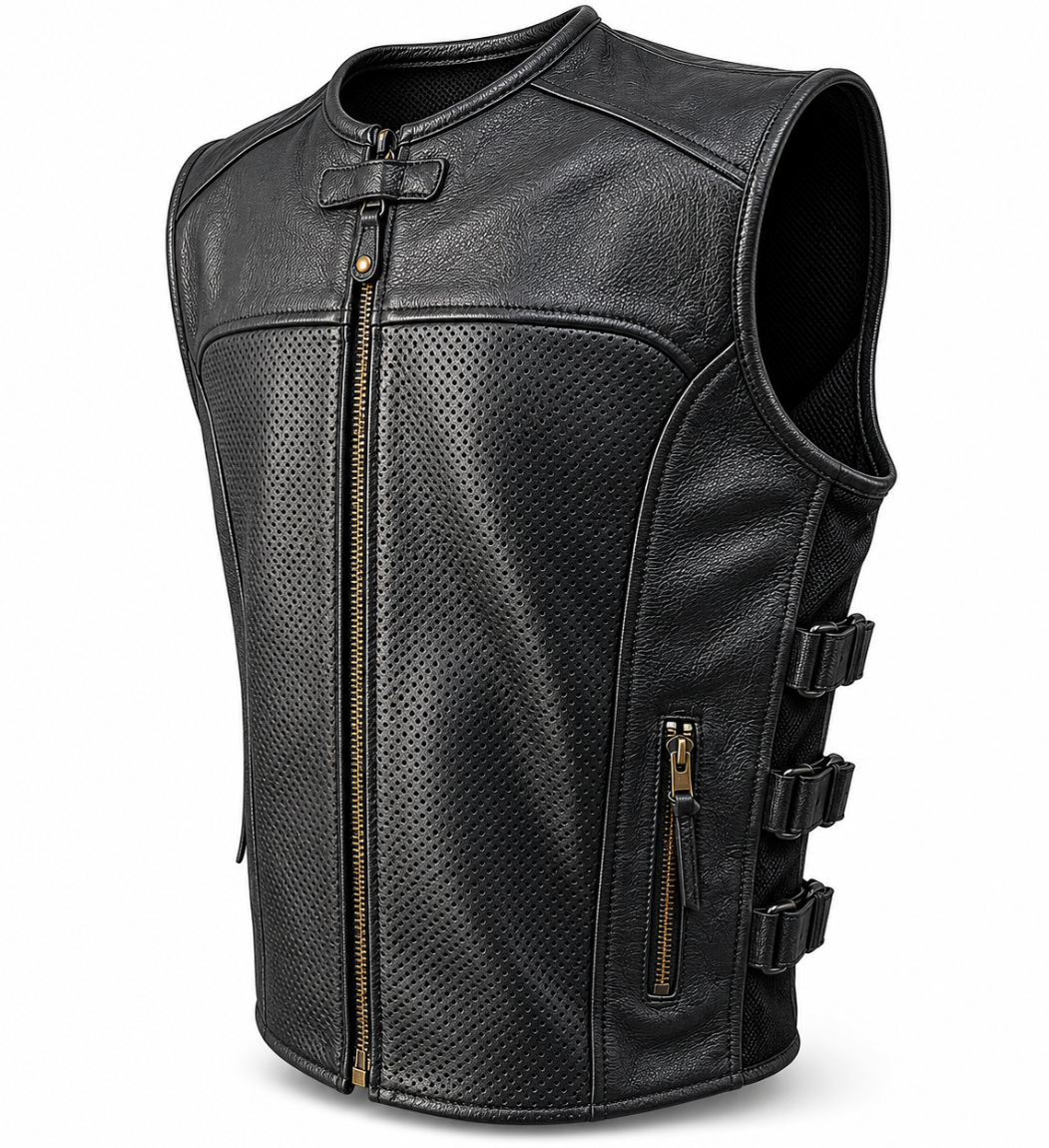 Nexo Sonic Perforated Leather Vest