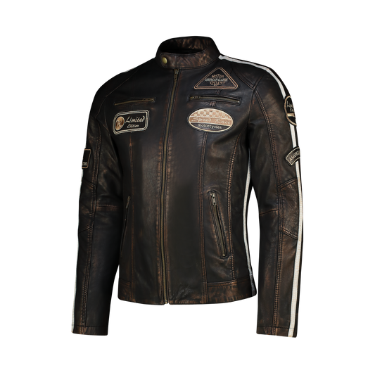NEXO Café Racer Leather Jacket - Copper Wax