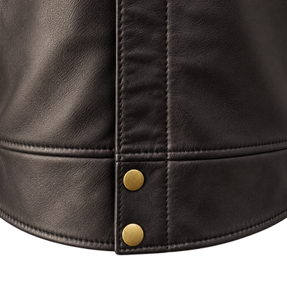 NEXO Ladies Café Racer v2 Leather Jacket - Dark Brown