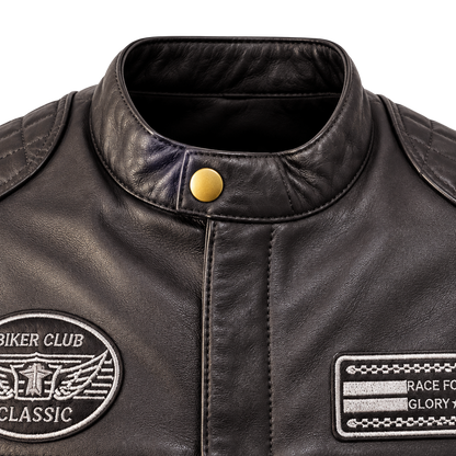 NEXO Café Racer v2 Leather Jacket - Dark Brown