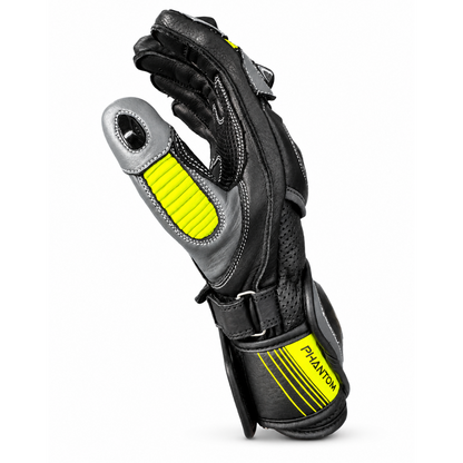 Nexo Phantom Youth Racing Gloves Black/Grey/Yellow