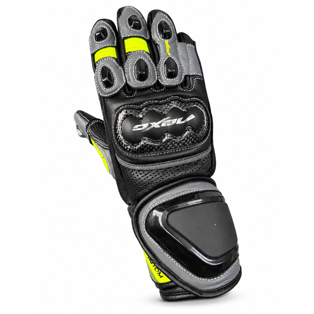 Nexo Phantom Youth Racing Gloves Black/Grey/Yellow
