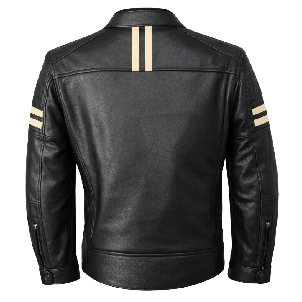 Nexo Street Leather Jacket Black/Beige