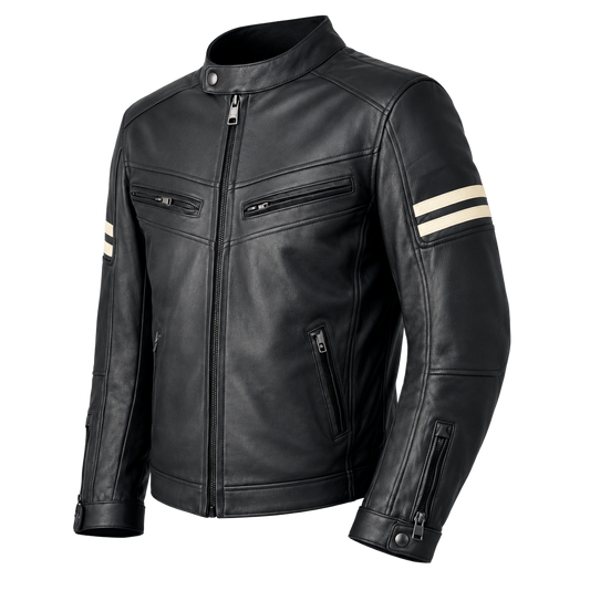 Nexo Street Leather Jacket Black/Beige