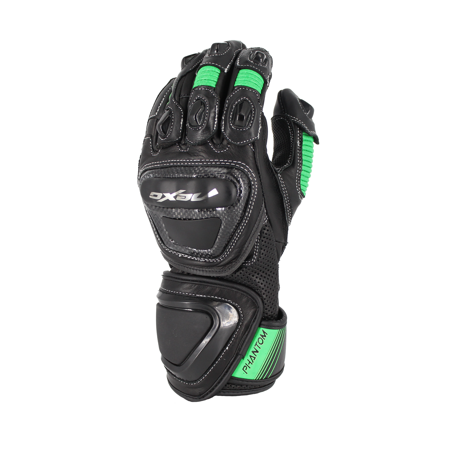 NEXO Phantom Racing Leather Glove - Black/Green